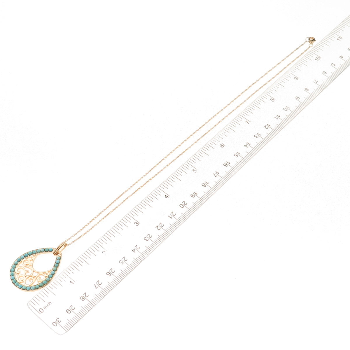Tehya Oyama 925 Sterling Gold Plated Real Turquoise Cable Chain Necklace 18"