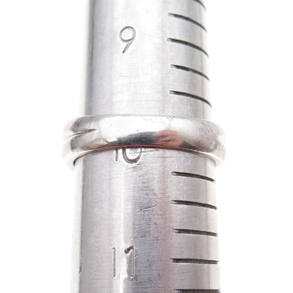 925 Sterling Silver Real Cat's Eye Modernist Oxidized Ring Size 10
