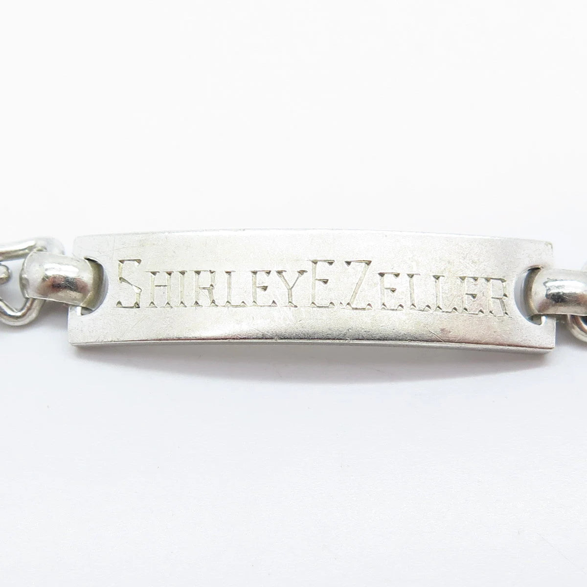 925 Sterling Silver Vintage Forstner ID Cuban Link Bracelet 7.25"