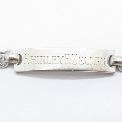925 Sterling Silver Vintage Forstner ID Cuban Link Bracelet 7.25"