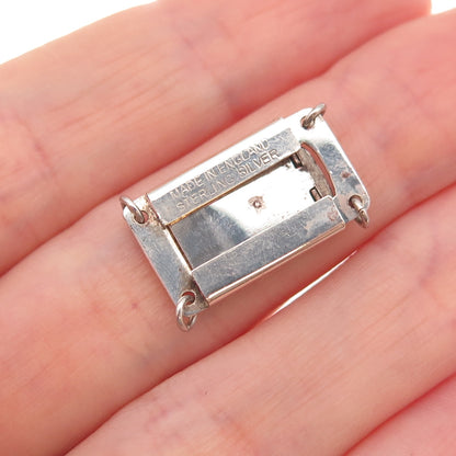 925 Sterling Silver Vintage England Bracelet / Necklace Box Lock Clasp