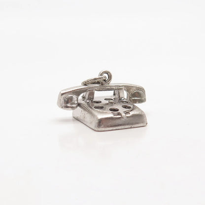 925 Sterling Silver Antique Wells “I Love You” Old Telephone Charm Pendant