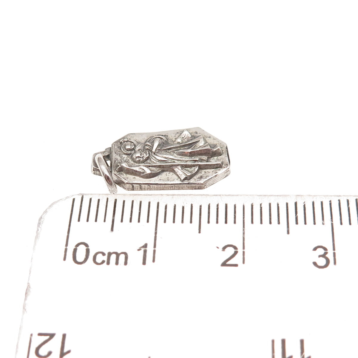 Hayward 925 Sterling Silver Antique Art Deco St. Christopher Charm Pendant