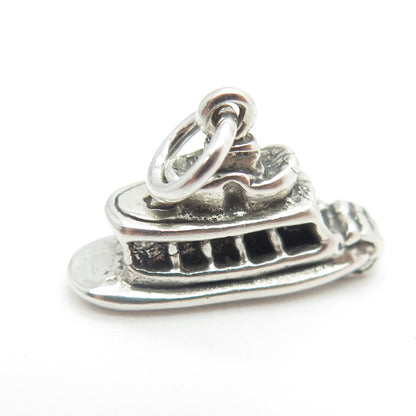 925 Sterling Silver Vintage Boat Charm Pendant