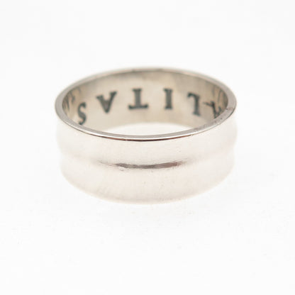Laurel Elliot 925 Sterling Silver Vintage Aequalitas Band Ring Size 7