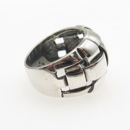 CHATEAU D'ARGENT 925 Sterling Silver Vintage Woven Dome Oxidized Ring Size 7