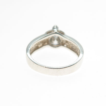 JED Joseph Demarco 925 Sterling Silver Vintage Pear-Cut C Z Ring Size 7