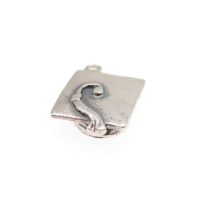 James Avery 925 Sterling Silver Vintage Graduation Hat 3D Mini Charm Pendant