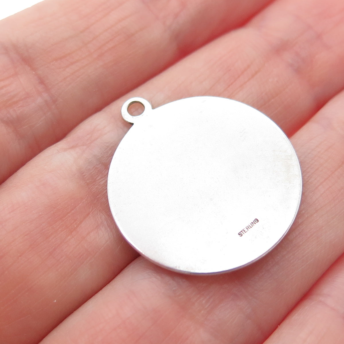 925 Sterling Silver Vintage Barbados Oxidized Charm Pendant