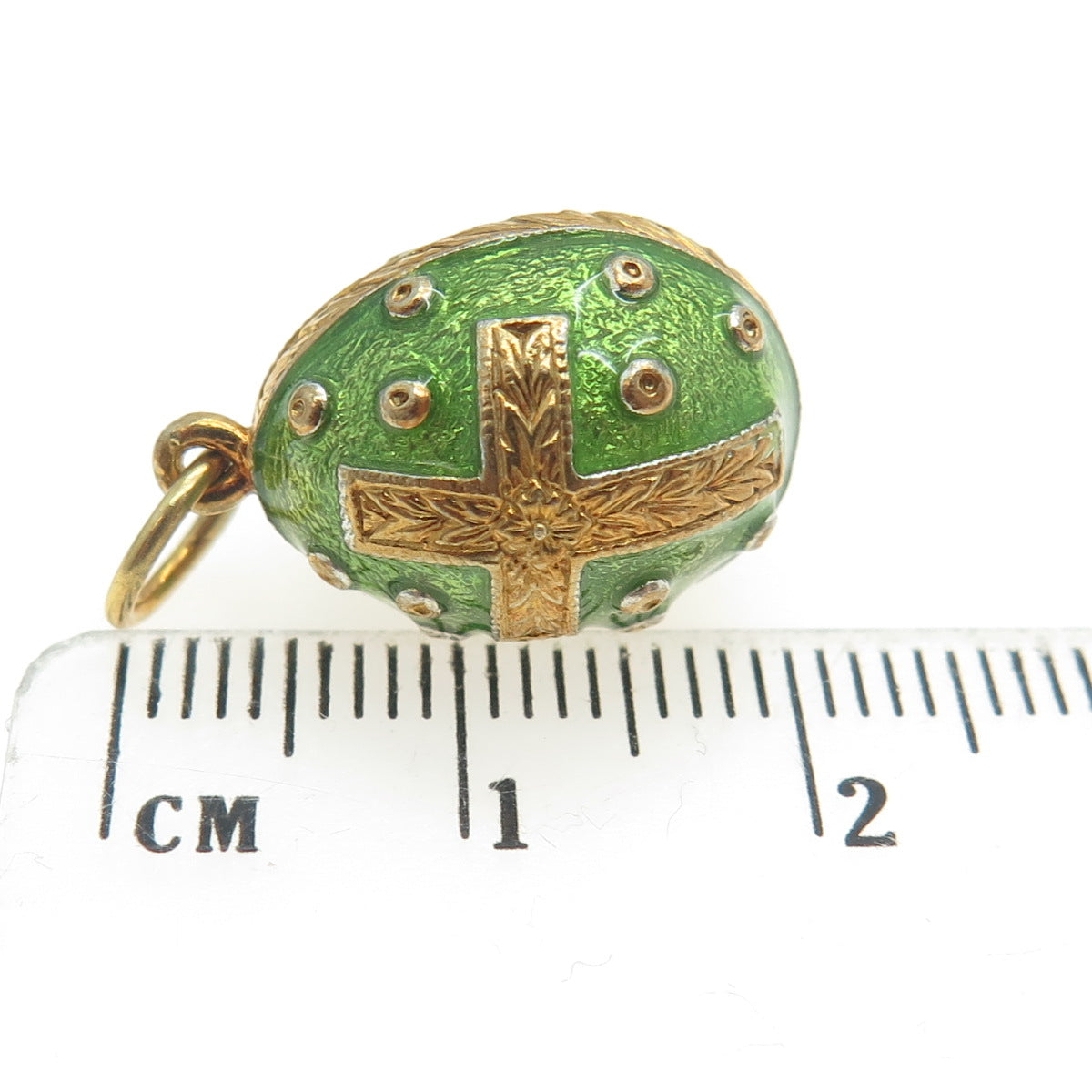 RAFKA Retired 925 Sterling Silver Vermeil Enamel Cross Easter Egg Charm Pendant