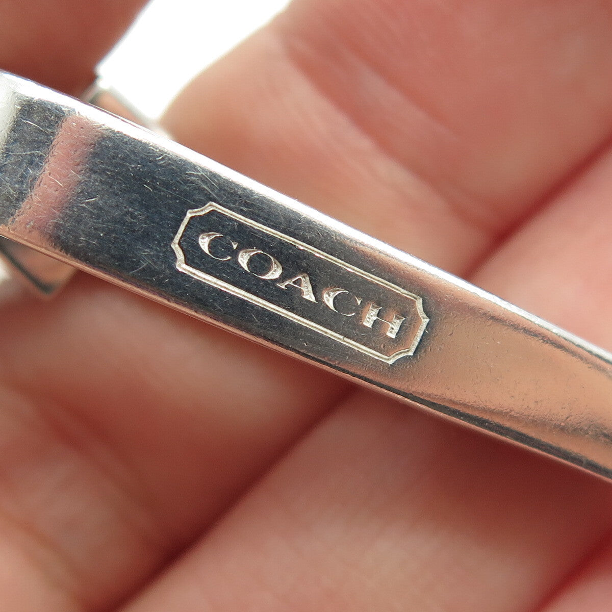 COACH 925 Sterling Silver Vintage Solid 52.0g Box Link Bracelet 6"