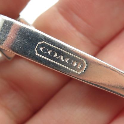 COACH 925 Sterling Silver Vintage Solid 52.0g Box Link Bracelet 6"