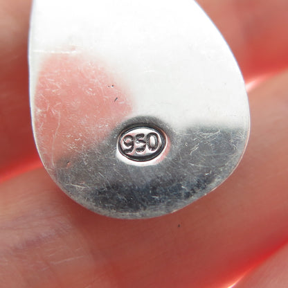 950 Silver Vintage Swirl Teardrop Dangle Earrings