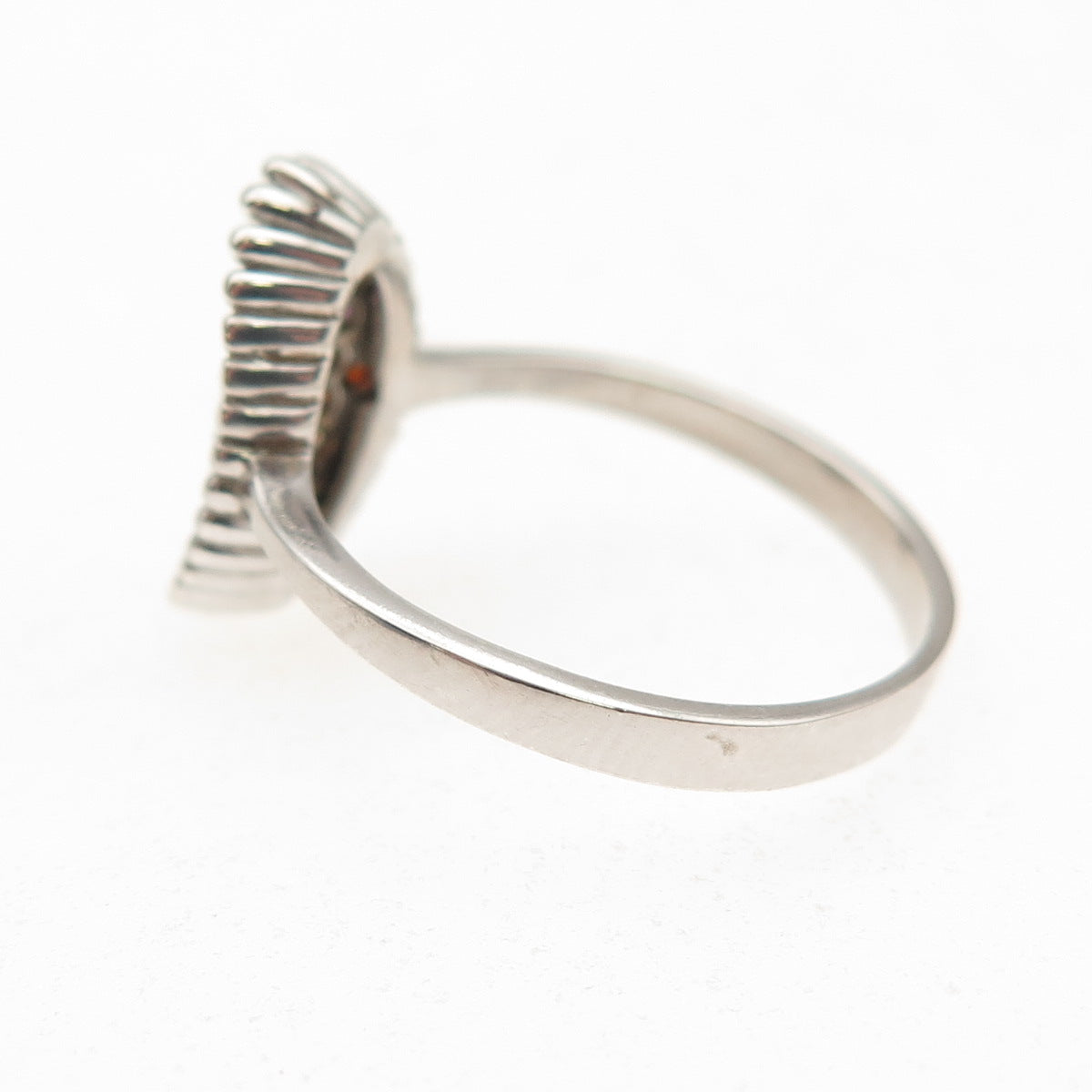 925 Sterling Silver Round-Cut Multi-Color C Z Rainbow Ring Size 7