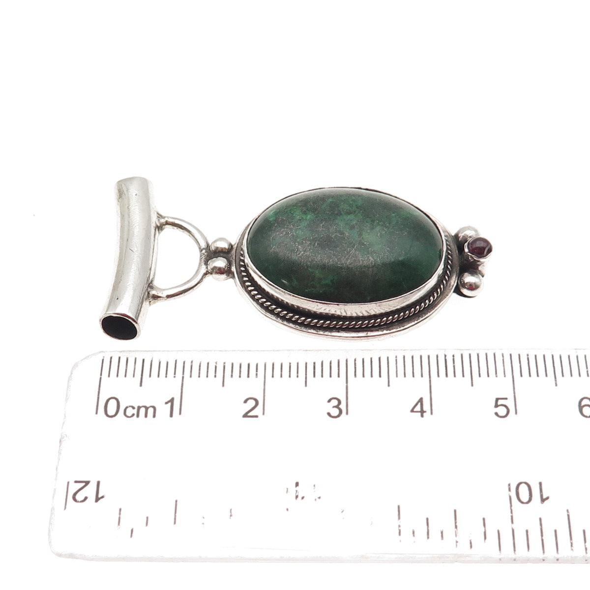 925 Sterling Silver Vintage Real Cabochon Eilat Modernist Slide Pendant