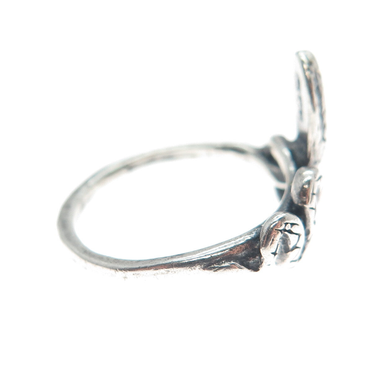 925 Sterling Silver Vintage Snake Oxidized Ring Size 6 (repair / cracked shank)