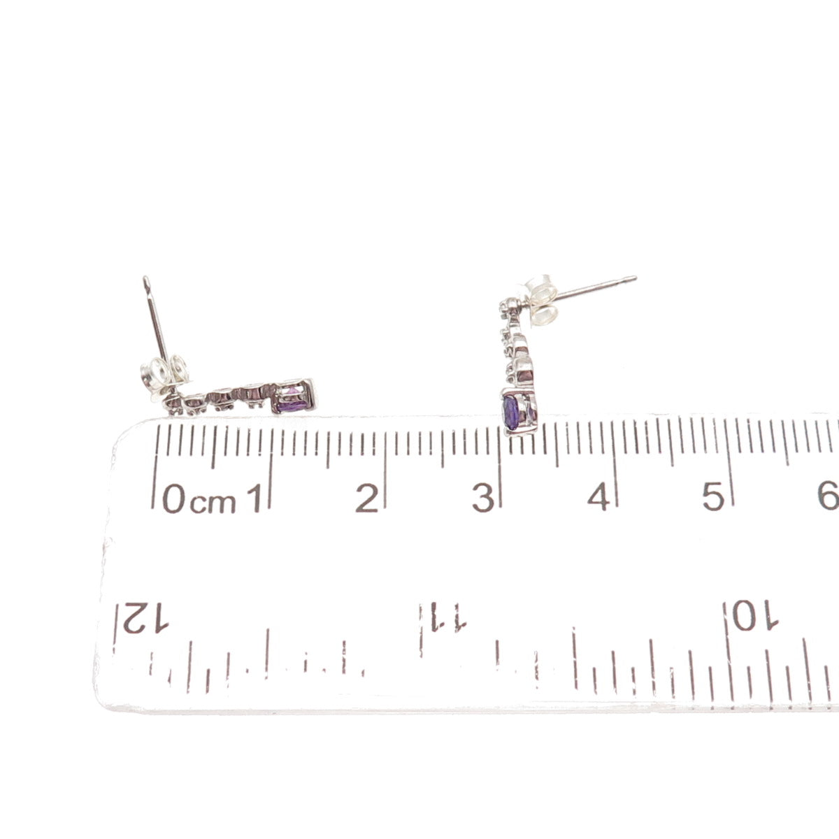 Ross Simons 925 Sterling Silver Real Amethyst Drop Earrings