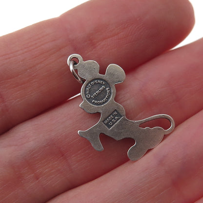 Disney 925 Sterling Silver Vintage Mickey Mouse Oxidized Charm Pendant