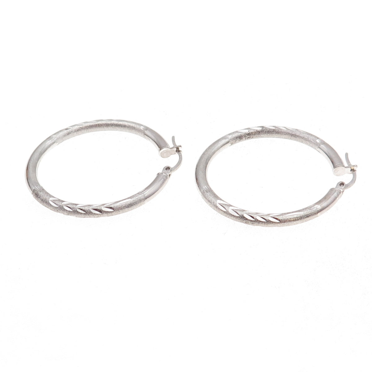 925 Sterling Silver Vintage Tube Hoop Earrings