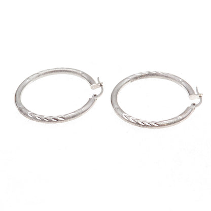 925 Sterling Silver Vintage Tube Hoop Earrings
