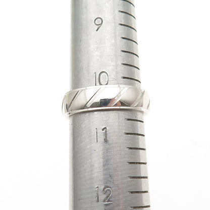 925 Sterling Silver Lined Band Ring Size 10.5