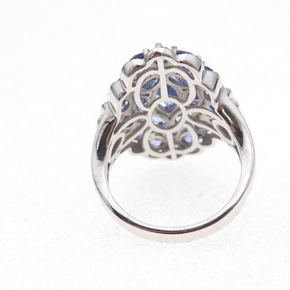 Chuck Clemency 925 Sterling Silver Real Multi-Cut Tanzanite Ring Size 8.25
