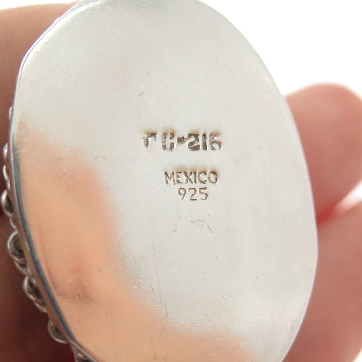 925 Sterling Silver Vintage Mexico Real Mother-of-Pearl Charm Pendant