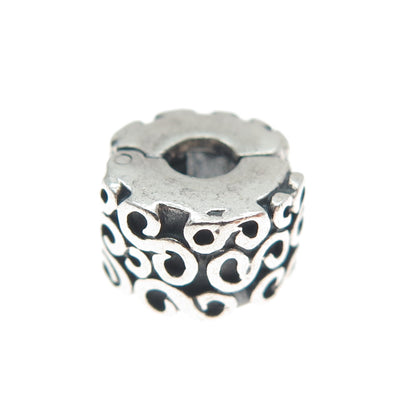 PANDORA 925 Sterling Silver Swirl Oxidized Clip Charm