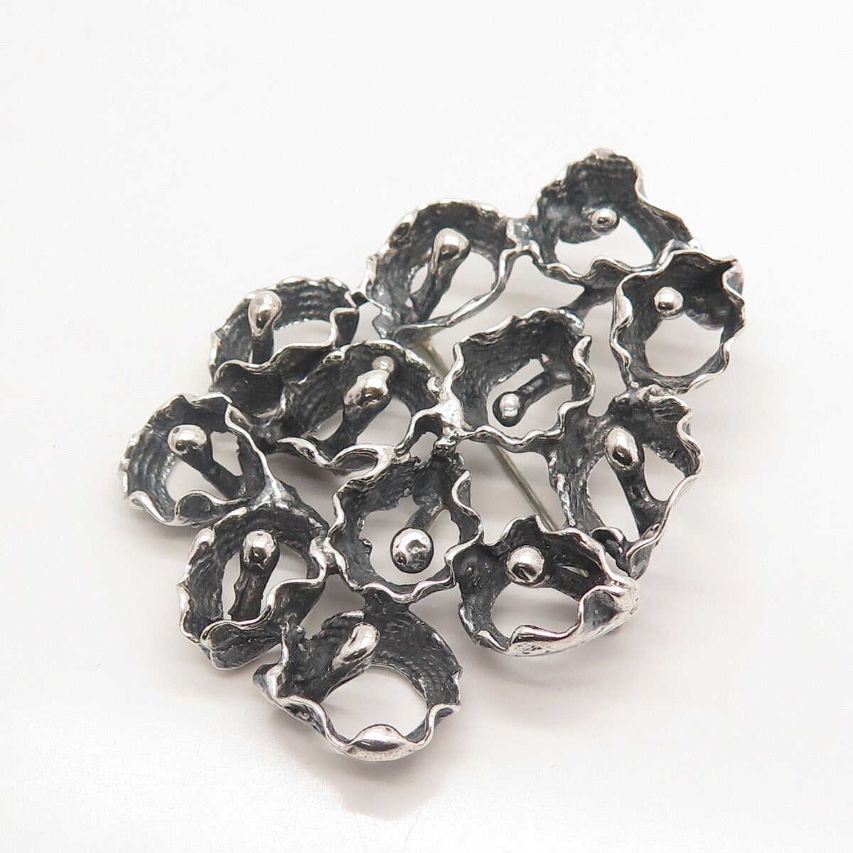925 Sterling Silver Vintage Modernist Pin Brooch