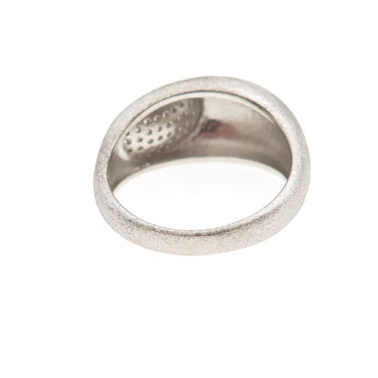 925 Sterling Silver Round-Cut C Z Modernist Dome Ring Size 9
