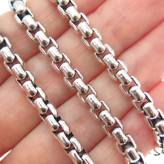 JAI by John Hardy 925 Sterling Silver Round Box Chain Necklace 16"