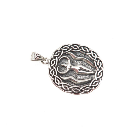 Peter Stone Sterling Silver Vintage Nile River Goddess Oxidized Charm Pendant