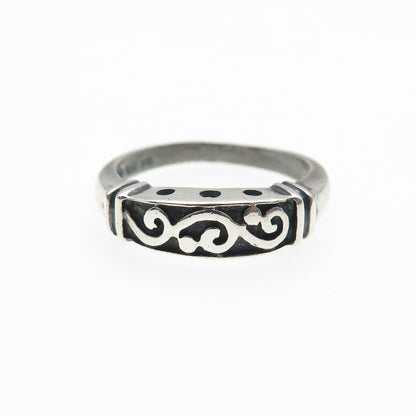 CHARLES WINSTON 925 Sterling Silver Vintage Swirl Oxidized Band Ring Size 8.25