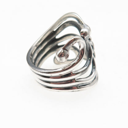 ATI Annika Witt 925 Sterling Silver Vintage Modernist Adjustable Ring Size 8.75