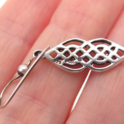 PSCL Peter Stone 925 Sterling Silver Vintage Celtic Love Knot Dangle Earrings