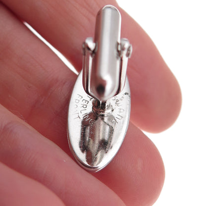Swank 925 Sterling Silver Vintage Brushed Oval-Shape Cufflinks