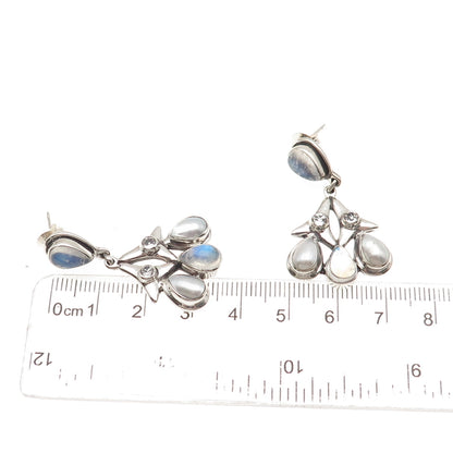 Nicky Butler Sterling Silver Vintage Real Pearl Moonstone & White Topaz Earrings