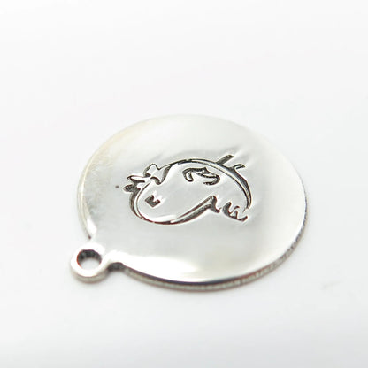 925 Sterling Silver USA Two In Town Bird Charm Pendant
