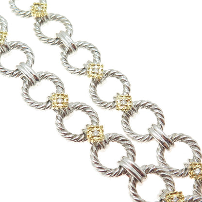 DANWAK 18K Gold Sterling 13-Diamond 0.20ct & Smoky Quartz 11.86ct Necklace 16"