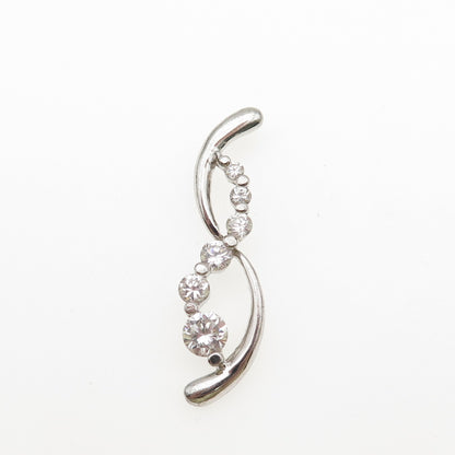 925 Sterling Silver Graduated Round-Cut C Z Infinity Slide Charm Pendant