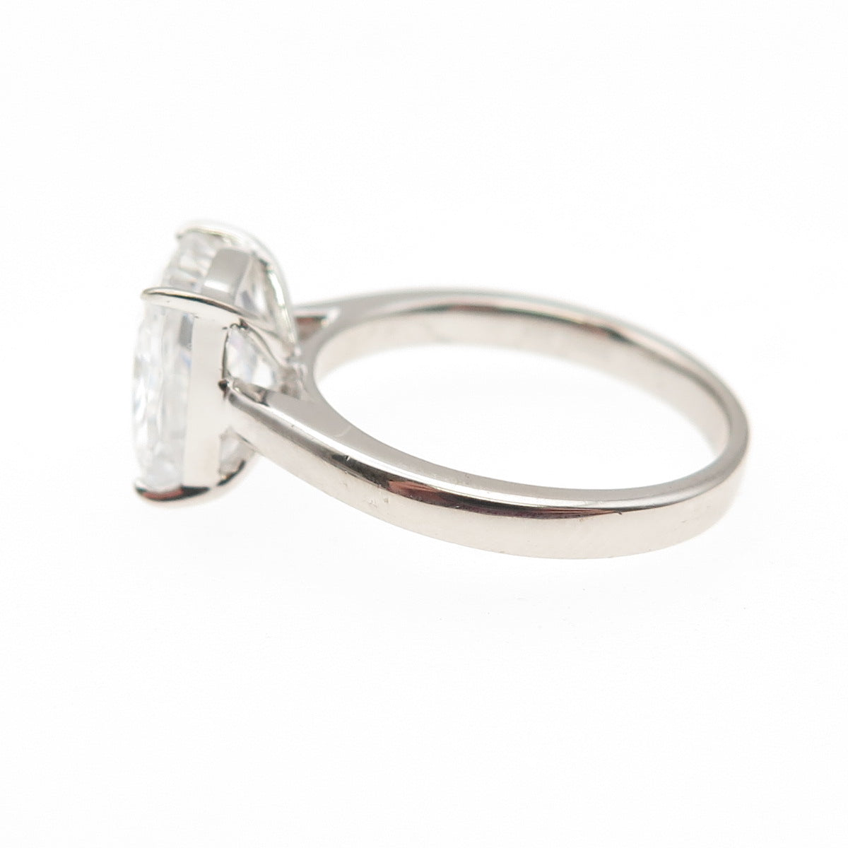 DSMK 925 Sterling Silver Radiant-Cut C Z Engagement Ring Size 6