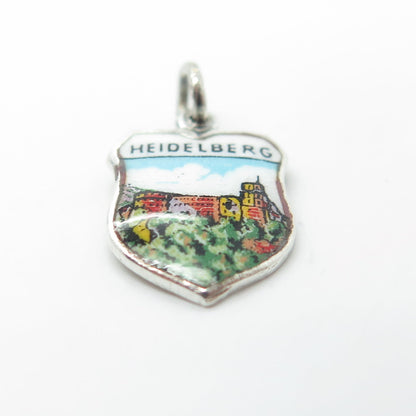 FRITZ REU & CO. 800 Silver Vintage Enamel Helderberg Charm Pendant