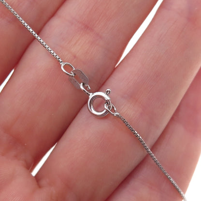 925 Sterling Silver Real Round-Cut Amethyst Box Chain Necklace 18"