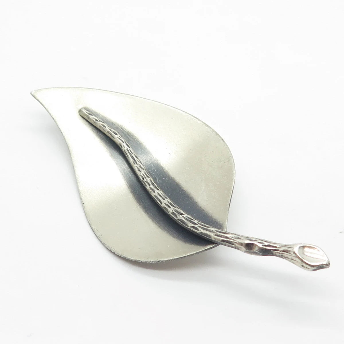 925 Sterling Silver Vintage BEAU Leaf Pin Brooch