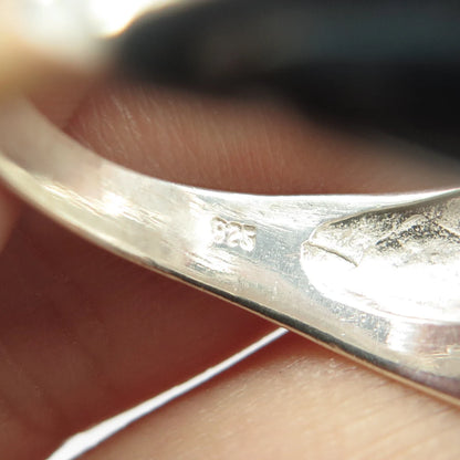 925 Sterling Silver Vintage Shiny 2 Playing Dolphins Cocktail Ring Size 9.25