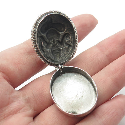 925 Sterling Silver Vintage Ganesha Hindu Goddess Locket Pendant