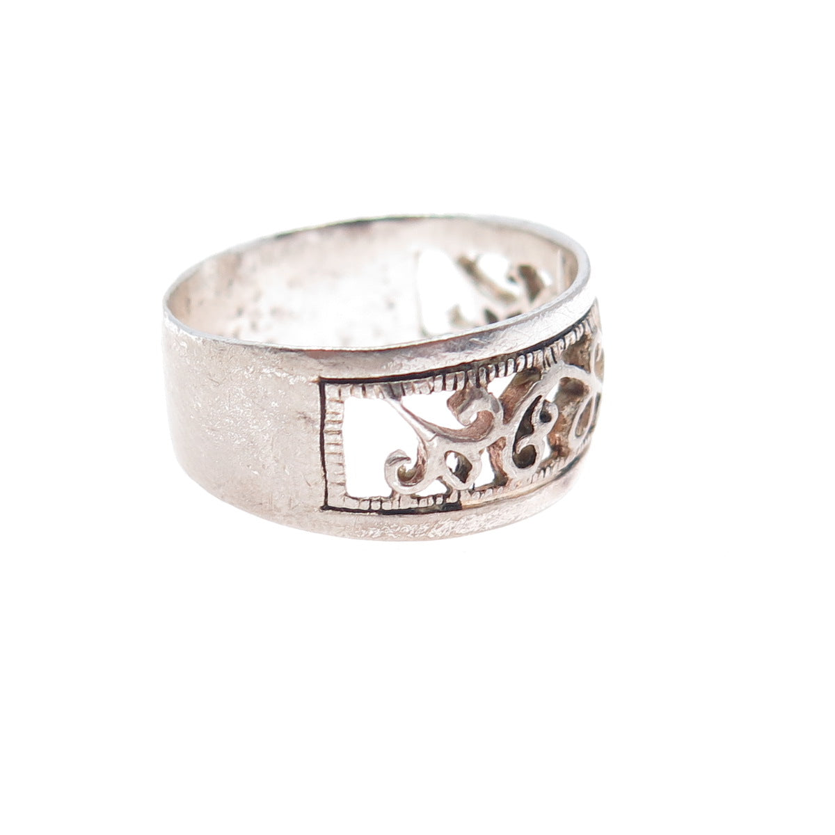 CHARLES WINSTON 925 Sterling Silver Vintage Swirl Ring Size 8.25