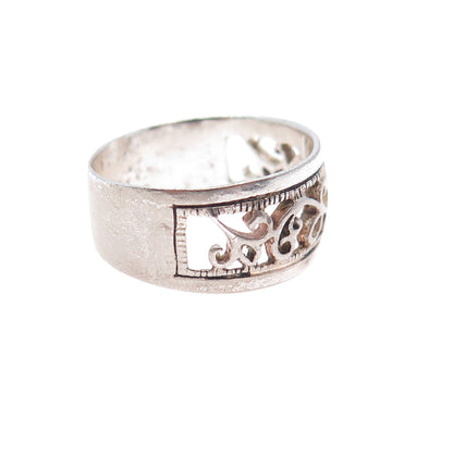 CHARLES WINSTON 925 Sterling Silver Vintage Swirl Ring Size 8.25