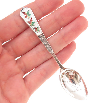 Breadner Co. 925 Sterling Silver Antique Art Deco Enamel Canada Coffee Spoon