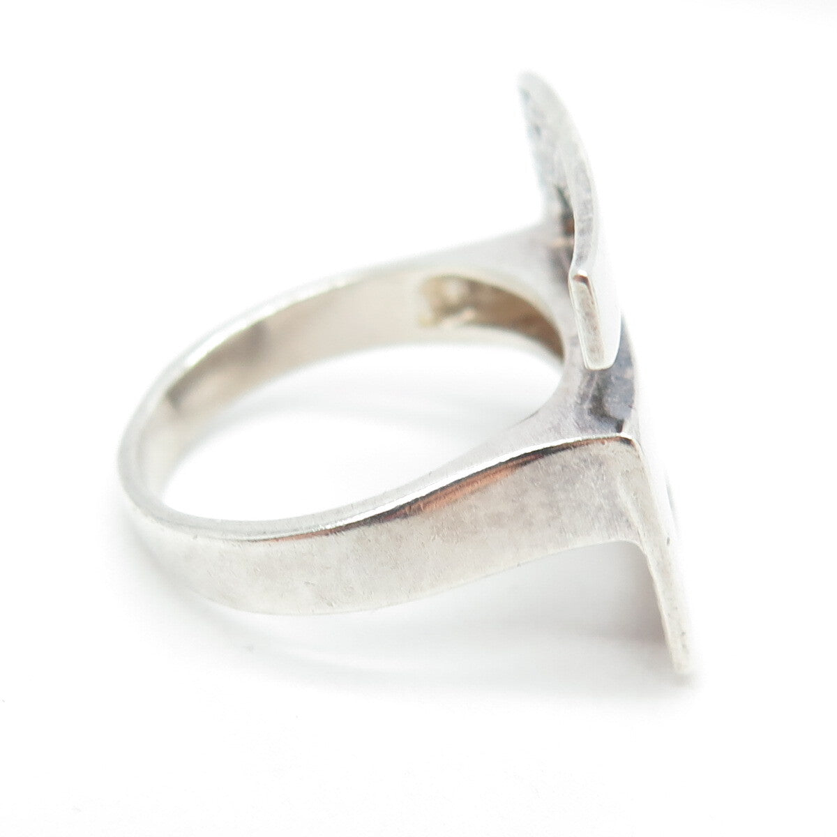 925 Sterling Silver Vintage Lucky Number "2" Modernist Ring Size 9.25